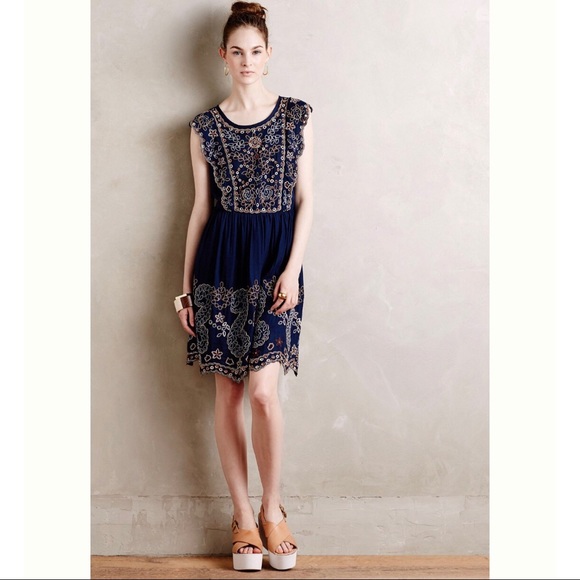 Anthropologie Dresses & Skirts - Anthropologie Vanessa Virginia Embroidered Shift